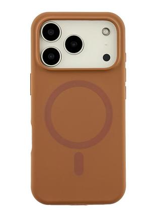 Чохол glow silicone case with magsafe для iphone 17 pro max new brown