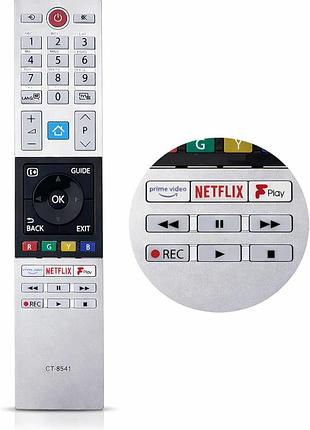 Пульт дистанційного керування boulton ct-8541 для телевізора toshiba smart tv, ct8541, uhd hd lcd led