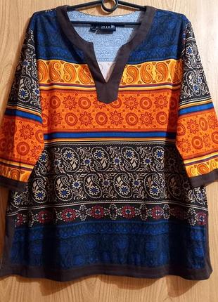 Mira - блузон в отличную расцветку и принты 🧡💙 котон/модал🧡💙 трикотаж🧡💙