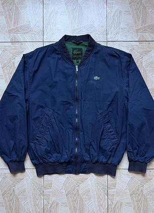 Куртка бомбер 90s vintage lacoste bomber jacket men size 6 xl blue full zip harrington cotton