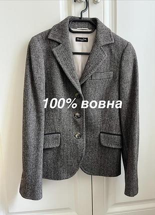 Жакет massimo dutti 100% вовна твід ялинка