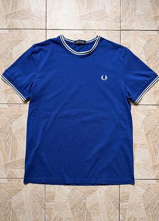 Футболка fred perry twin tipped ringer t-shirt blue men’s m cotton laurel wreath logo y2k