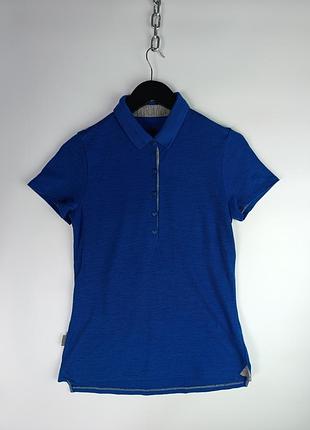 Кв женская футболка поло из мериносовой шерсти синего цвета/шерстяное/мерино/шерстяной/для походов/туризма/трекинга/ortovox x smartwool