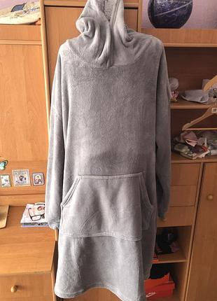 Меховушка, плюшева туника, худи, 2-4xl. довга, слип, пижама