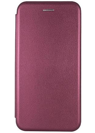 Кожаный чехол-книжка classy для apple iphone 12 pro / 12 (6.1") бордовый