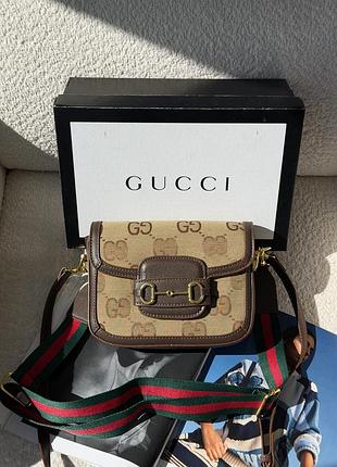 Gucci horsebit 1955 mini bag шоколадный
