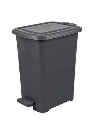 Смітник з педаллю slim прямокутний білий 8л білий тм elif plastik