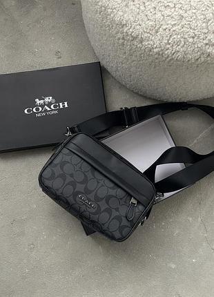 Мужская сумка coach graham crossbody через плечо черный коуч