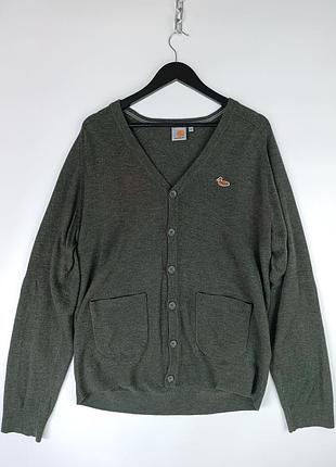 К2 мужской свитер кардиган из лого в цвете хаки/стильный/y2k/у2к/stussy x dickies
