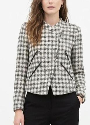 Стильний твідовий жакет-куртка zara (розмір l)