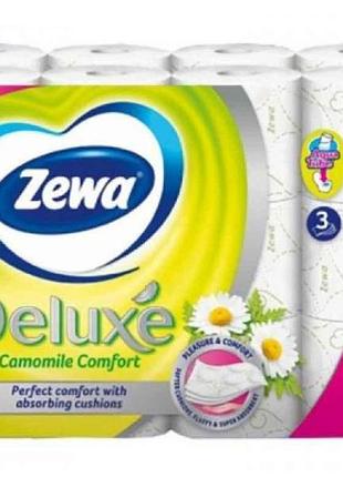 Туалетная бумага 24рул. 3слой deluxe ромашка camomile тм zewa