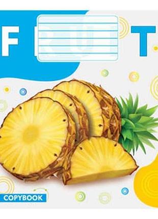 Тетрадь в косую линию 12арк. 20шт/уп 3768с фрукты тм мрии спувающиеся