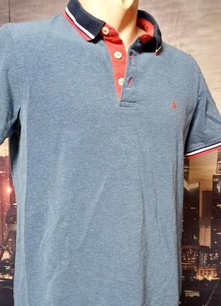 Мужская футболка поло jack &amp; jones в классическом стиле casual.
размер l, материал 100% хлопок, страна производитель бангладеш