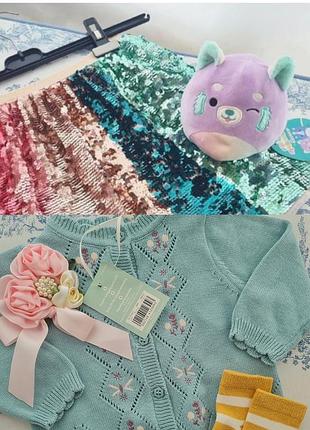 Вязаный кардиган 0-3 месяцев/ mini club baby 0-3 mths / комплект детских вещей / детский комплект / кардиган cotton для малышей / вещи для младенцев