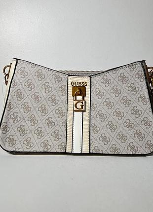 Женская сумка guess ginevra logo elite, белая