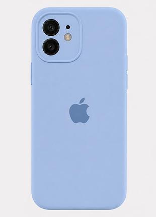 Чехол силиконовый silicone case с микрофиброй для iphone 12 защита от повреждений 05.lilac