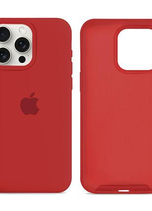 Чехол silicone case full size для iphone 16 pro max с микрофиброй внутри противоударный красный 14.red