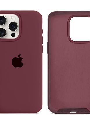 Чехол силиконовый silicone case full size для iphone 16 pro надежный с микрофиброй внутри цвет 73.plum