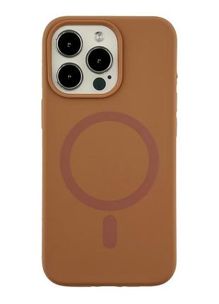 Чохол силіконовий glow case з magsafe для iphone 13 pro max захист від падінь new brown
