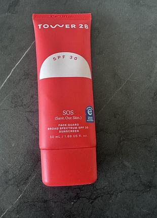 Сонцезахисний крем tower 28 beauty sos faceguard spf30 50 ml