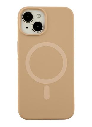 Чохол силіконовий glow silicone case з magsafe для iphone 14 захист від ударів мікрофібра desert gold