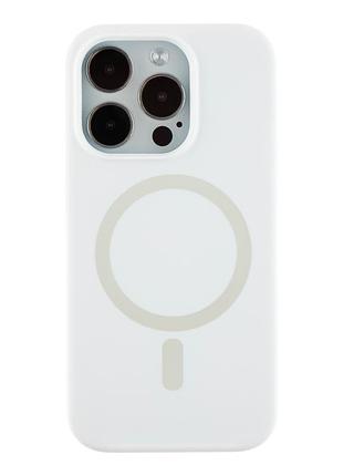 Чохол glow silicone case з magsafe для iphone 14 pro захисний силіконовий з мікрофіброю white