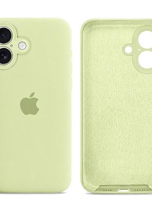 Чехол силиконовый silicone case full size для iphone 17 с микрофиброй внутренняя защита 61.avocado green
