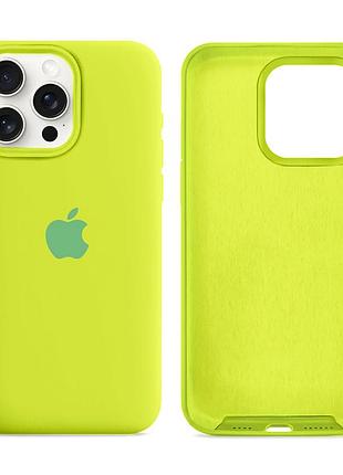 Чехол силиконовый silicone case full size для iphone 14 pro max с микрофиброй внутри защитный 40.shiny green