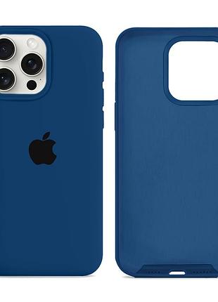 Чохол silicone case full size для iphone 13 pro силіконовий з мікрофіброю всередині надійний захист navy blue