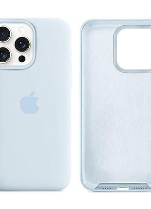 Чехол силиконовый silicone case full size для iphone 12 12 pro с микрофиброй внутри защита от падений mist blue
