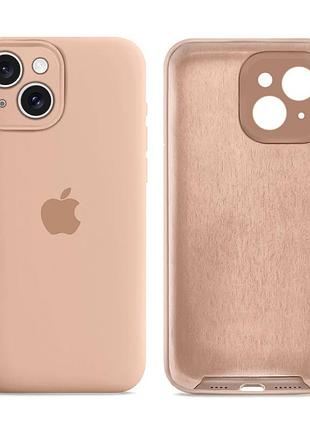 Чохол силіконовий silicone case з мікрофіброю для iphone 13 захист від пошкоджень pink sand