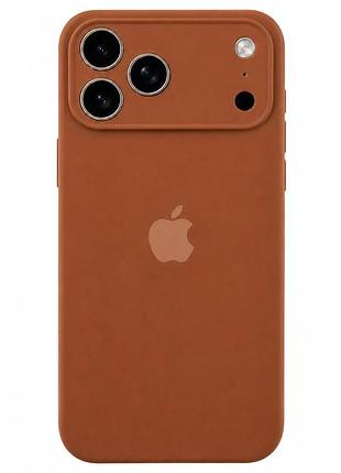 Чехол силиконовый silicone case full size с рамкой для iphone 17 pro защита от повреждений 93.new brown