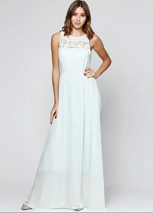 Длинное вечернее платье с кружевом от h&amp;m.
