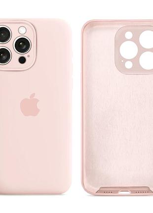 Чохол силіконовий silicone case full size з рамкою для iphone 16 pro max захист від ударів 81.chalk pink