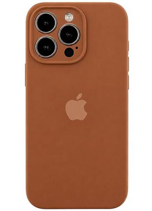 Чехол силиконовый silicone case full size с рамкой для iphone 13 pro max защита от повреждений коричневый 93.new