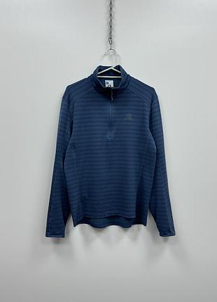 Флісова кофта лонгслів salomon outline half zip midlayer fleece pullover blue