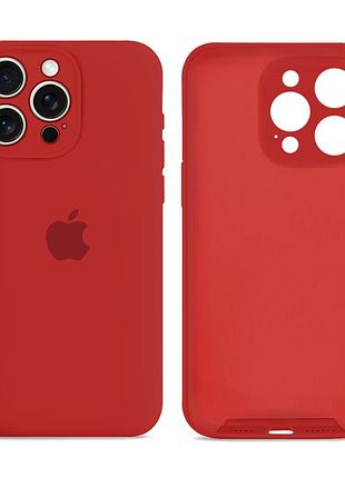 Чехол силиконовый silicone case square для iphone 16 pro max защита камеры красный mc-12372