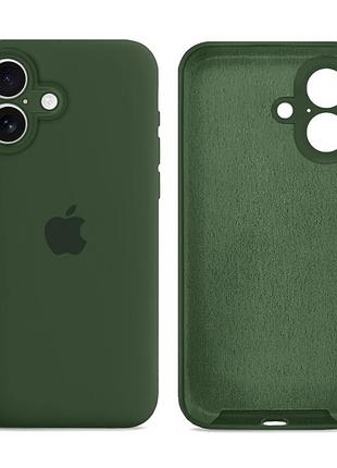 Чохол силіконовий silicone case square для iphone 16 захист камери зелений mc-12354