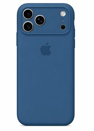 Чохол силіконовий silicone case square для iphone 17 pro із захистом камери з посиленими кутами синій cobalt blue mc-12380