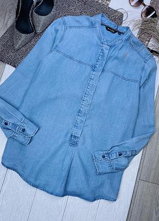 Подовжена сорочка massimo dutti l xl блакитна сорочка джинсова жіноча сорочка денім вільна сорочка з ліоцеллу