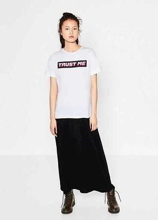 Черно-белое платье футболка zara