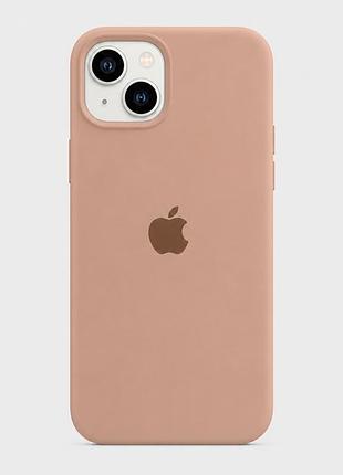 Чехол silicone case full size для iphone 13 защита от ударов с микрофиброй внутри 92.desert gold