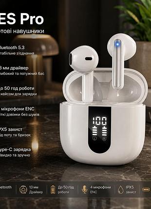 Беспроводные наушники jbes pro bluetooth 5.3, 13 мм, глубокий бас, 50 ч работы, 4 микрофона enc, ipx5, type-c