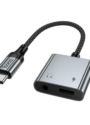 Переходник hoco upa34 type-c to type-c + 3.5mm адаптер audio converter