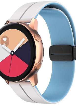 Силіконовий ремінець classy для smart watch 20mm white / blue