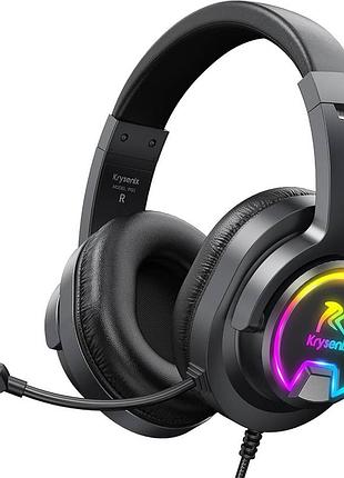 Krysenix pg3 — проводные игровые наушники с микрофоном, rgb-подсветкой и 50 мм динамиками