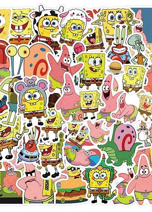 Набір стікерів губка боб spongebob 100 шт