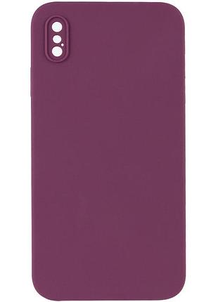 Чехол silk square full camera protective (aa) no logo для apple iphone x / xs (5.8") бордовый / maroon