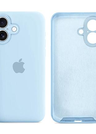 Чохол силіконовий silicone case square для iphone 16 захист камери блакитний mc-12359