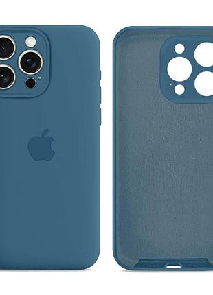 Чохол силіконовий silicone case square для iphone 16 pro із захистом камери з посиленими кутами синій cobalt blue mc-12363
